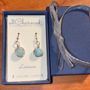 STERLING SILVER LARIMAR EARRINGS